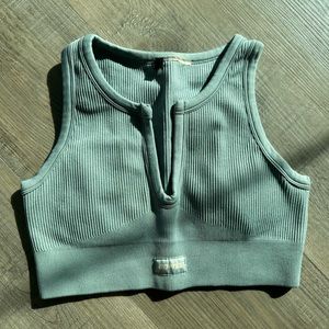BO + TEE - Ribbed Crop Tank in Light Blue